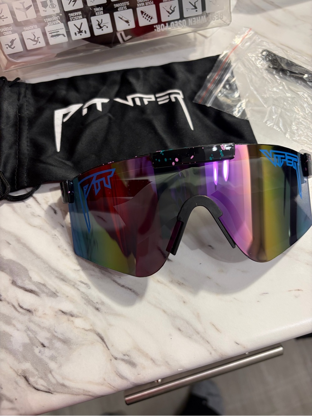 Pit Viper Rainbow Mirrored Shield Sunglasses